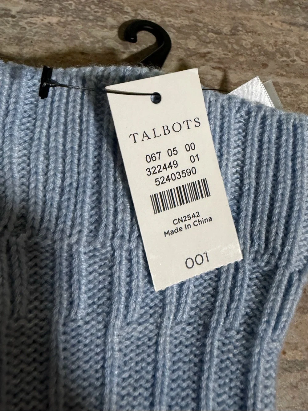 NWT Talbots Light Blue Knit Gloves - Classic Winter Accessory